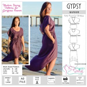 Pippa Wrap Dress Sewing Pattern PDF Designer Stitch