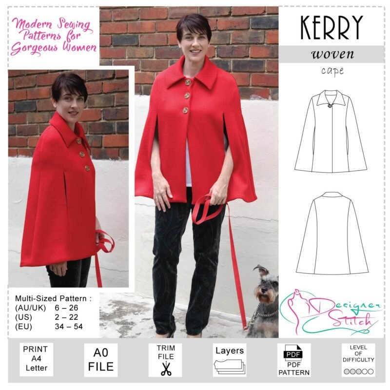 Kerry Capelet Sewing Pattern (PDF) Designer Stitch