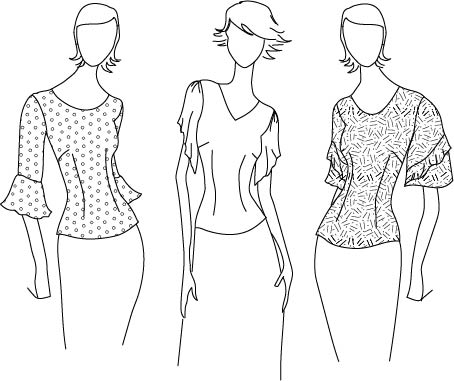 fashion illustration short sleeves