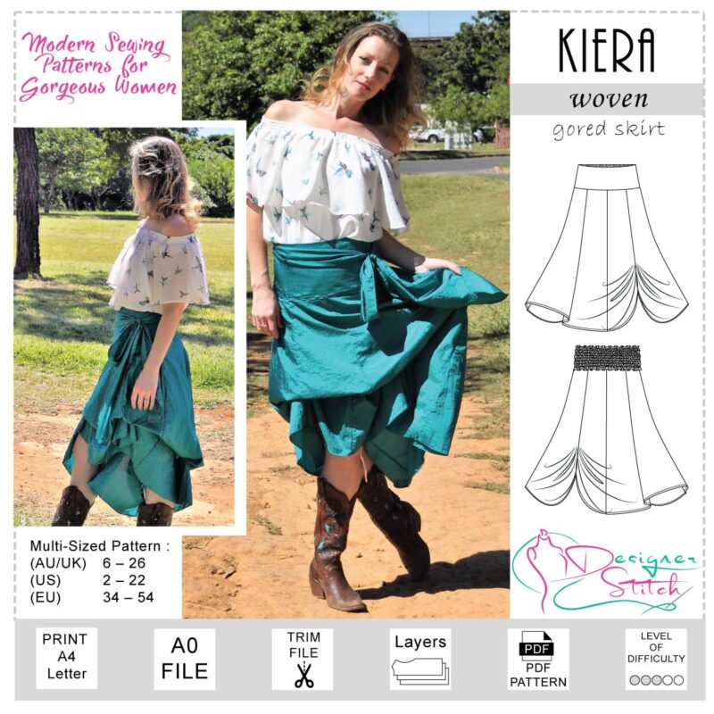 Kiera Skirt Sewing Pattern (PDF) - Designer Stitch