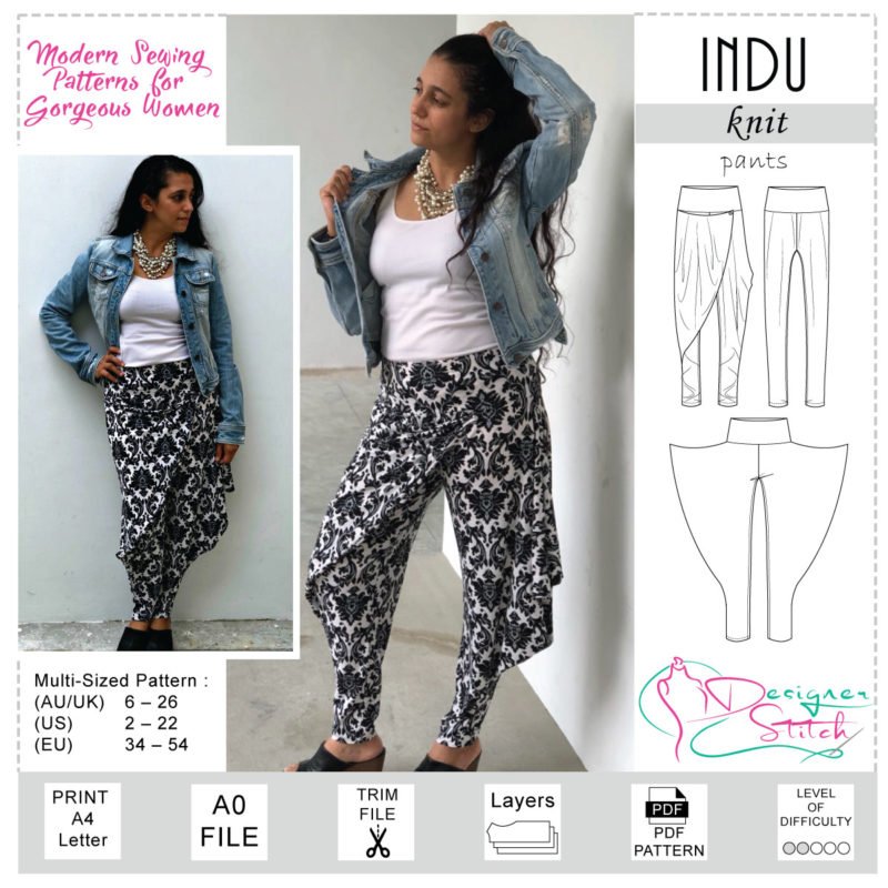 Indu Wrap Pants Sewing Pattern (PDF) Designer Stitch