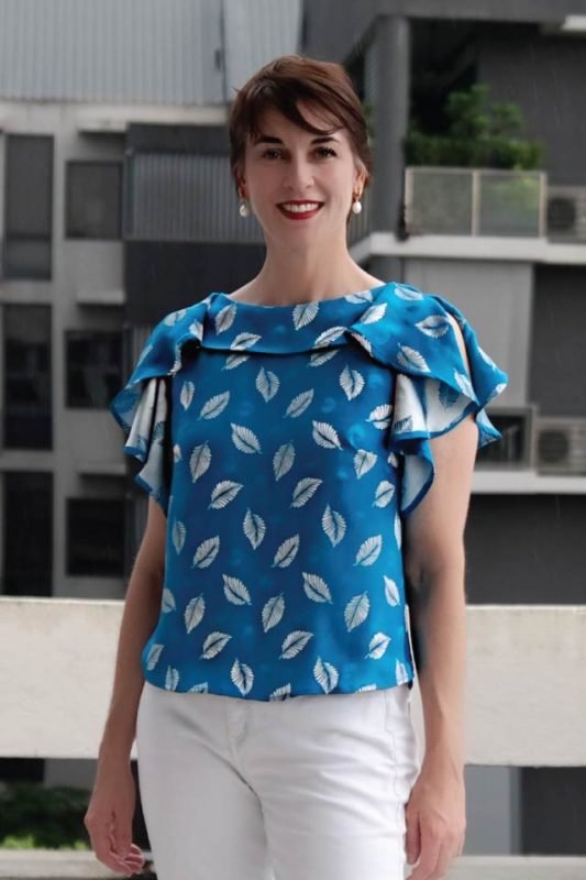 Synthia Ruffled Top Sewing Pattern (PDF) - Designer Stitch