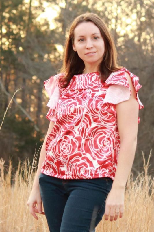 Synthia Ruffled Top Sewing Pattern (PDF) - Designer Stitch