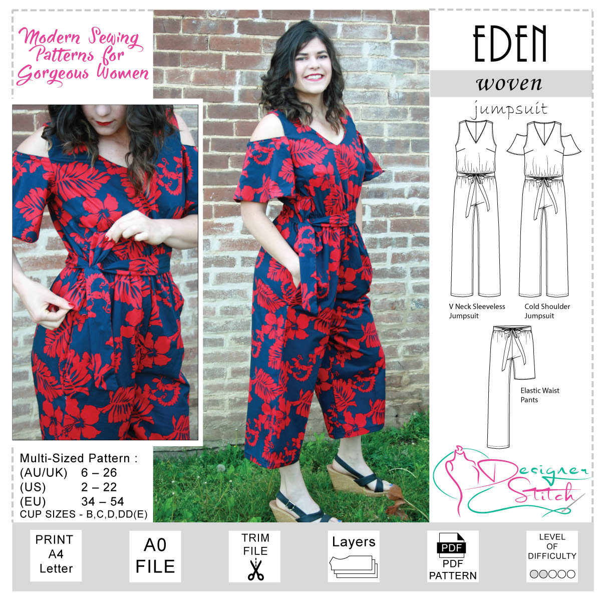 Charlie Dress Sewing Pattern (PDF) - Designer Stitch
