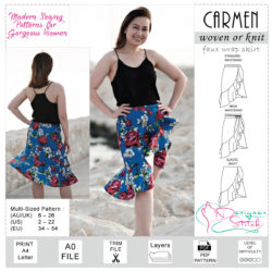 Carmen Flounce Skirt Sewing Pattern (PDF) - Designer Stitch