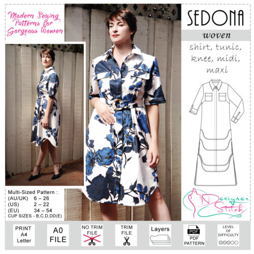 Sedona Shirt Tunic Dress Sewing Pattern ...