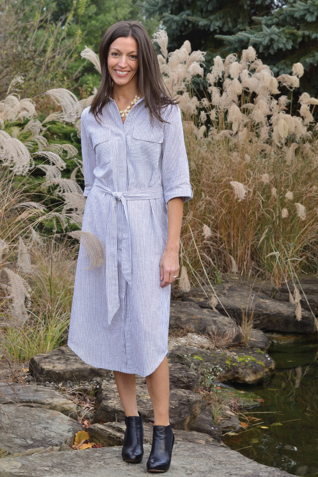 calf length shirt dress