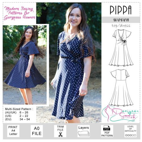 Pippa Wrap Dress Sewing Pattern (PDF)
