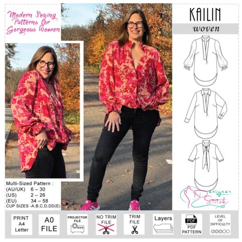 Kailin Shirt Sewing Pattern (PDF)