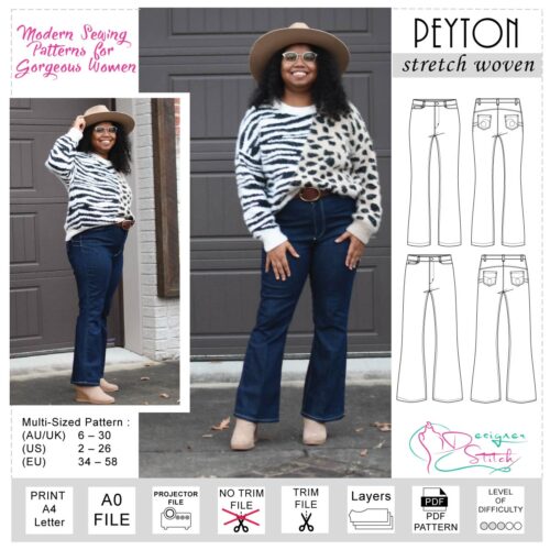 Peyton Jeans Sewing Pattern (PDF)