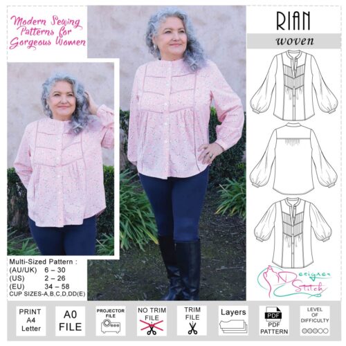 Rian Blouse Sewing Pattern (PDF)