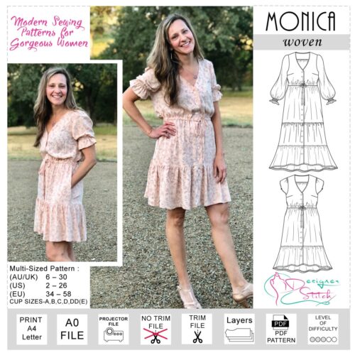 Monica Dress Sewing Pattern (PDF)