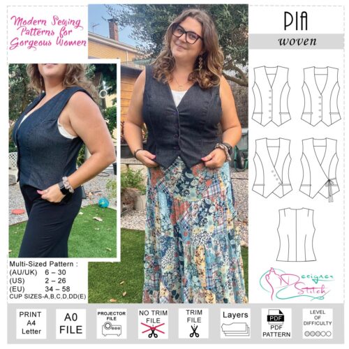 Pia Vest Sewing Pattern (PDF)
