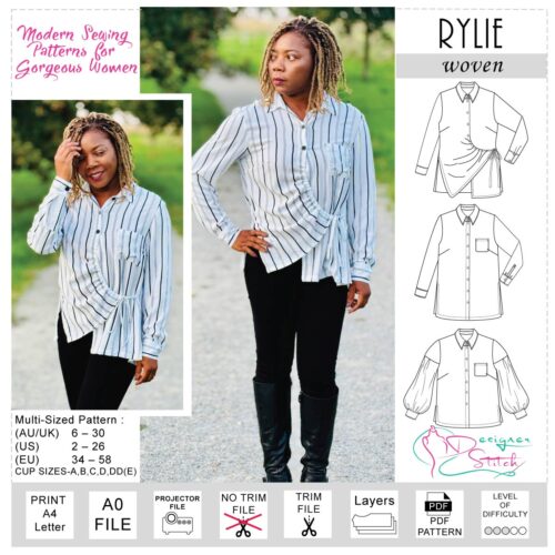 Rylie Shirt Sewing Pattern (PDF)