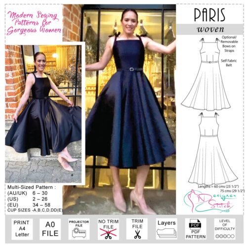 Paris Dress Sewing Pattern (PDF)
