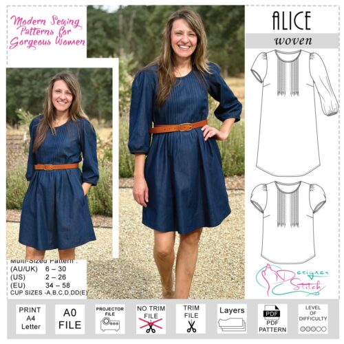 ladies top dress patterns Alice and PDF Sewing Pattern wool wrap coat